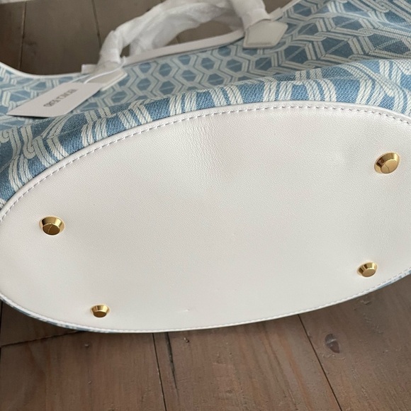 Veronica Beard large v link tote bag in indigo multi NWT - Picture 5 of 7